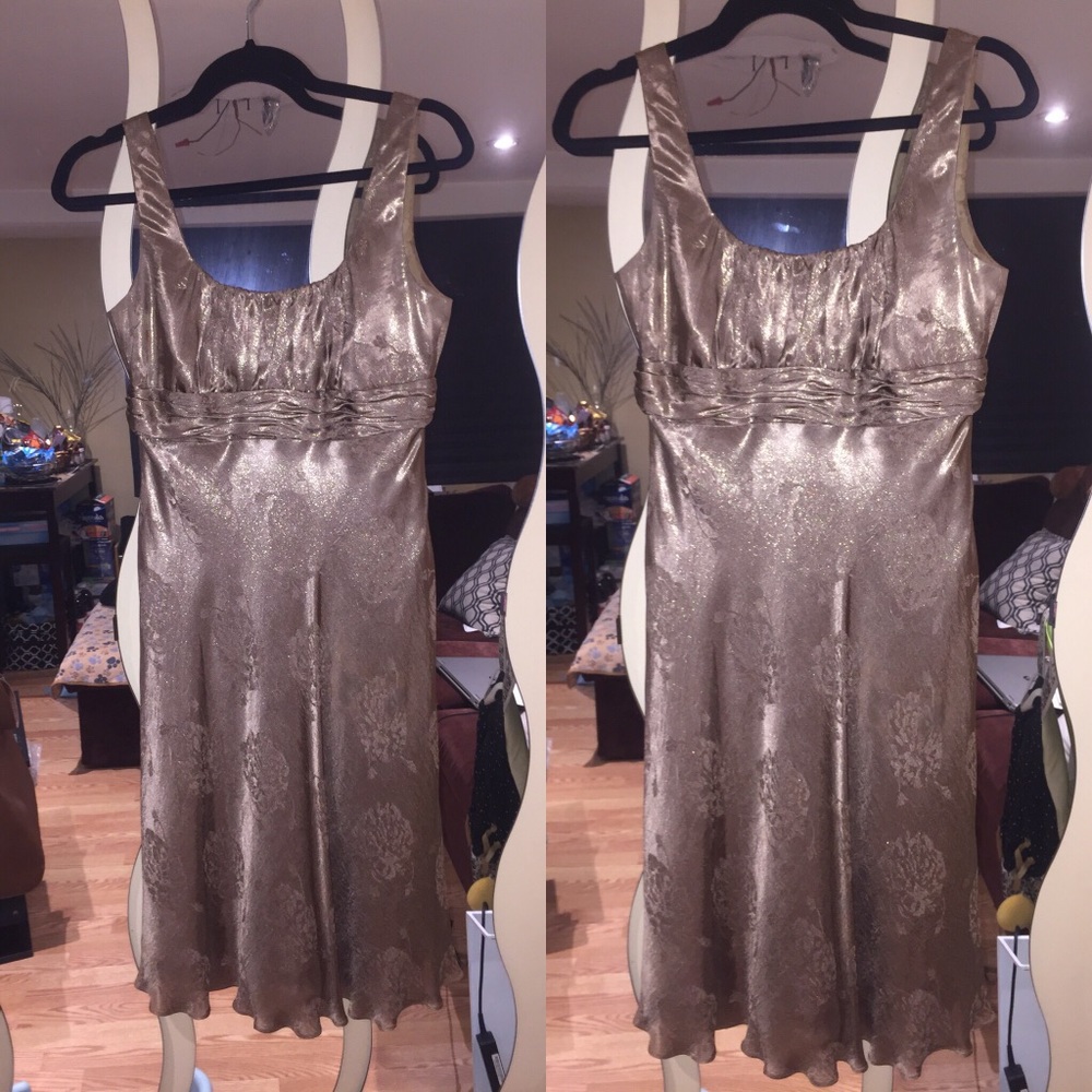 STUNNING!!! All Gold BabyDoll Mid Length Dress